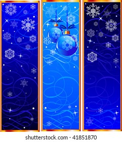 Vector Christmas Banners with snowflakes and decorations