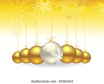 Navidad vectorial bellas bolas de oro