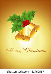 Vector Christmas beautiful golden Bells