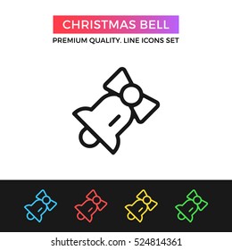 Vector Christmas bell icon. Premium quality graphic design. Modern signs, outline symbols collection, simple thin line icons set for websites, web design, mobile app, infographics