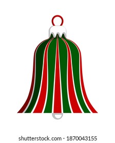 Vektor-Weihnachtsglocke einzeln auf weißem Hintergrund