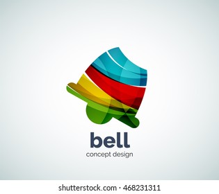 Vector Christmas bell logo template, abstract business icon