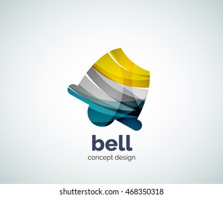 Vector Christmas bell logo template, abstract business icon