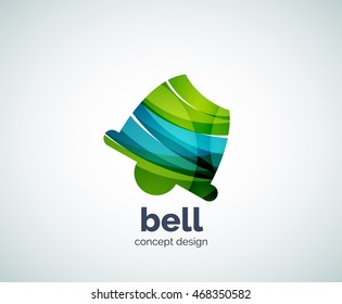 Vector Christmas bell logo template, abstract business icon