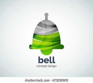 Vector Christmas bell logo template, abstract business icon