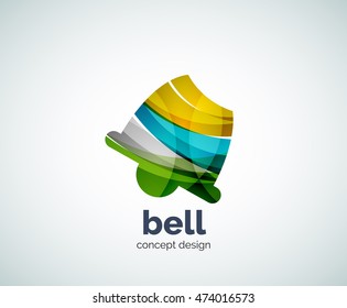 Vector Christmas bell logo template, abstract business icon