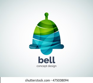 Vector Christmas bell logo template, abstract business icon