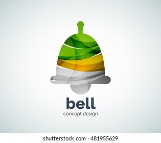 Plantilla de logotipo de campana navideña vectora, icono comercial abstracto