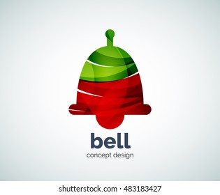 Vector Christmas bell logo template, abstract business icon