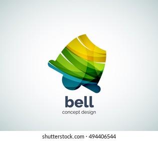 Vector Christmas bell logo template, abstract business icon