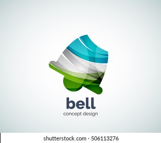 Plantilla de logotipo de campana navideña vectora, icono comercial abstracto