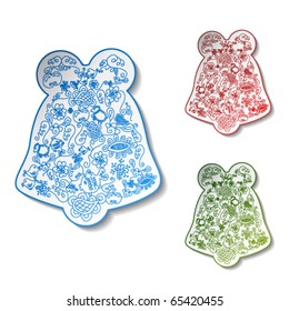 Vector Christmas bell stickers