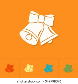 Vector Christmas Bells. Colorful. Single Flat Icon