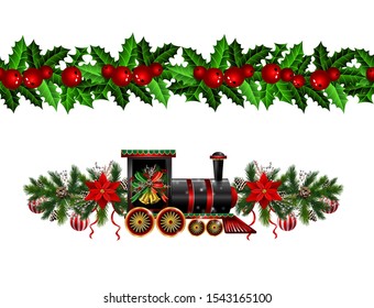 Vector christmas bells with christmas tree decorations