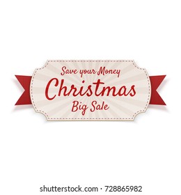 Vector Christmas big Sale realistic Tag Element