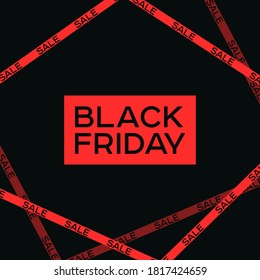 Vector christmas, black friday, cyber monday big sale stripes set. Like restriction police awareness zone sign, marketing advertising, discounts area, decoration element for banners, posters