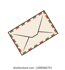 Vector Christmas blank envelope without stamps and seals. Isolated Illustration