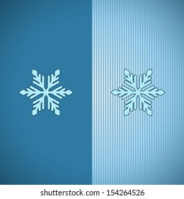 Vector christmas blue greeting card with snowflakes.