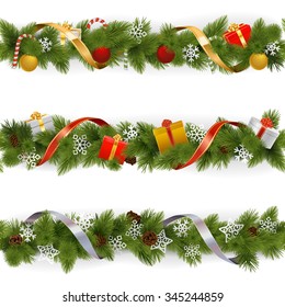 Vector Christmas Border Set 3