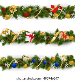 Vector Christmas Border Set 5