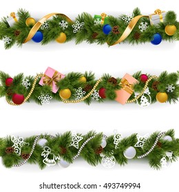 Vector Christmas Border Set 6