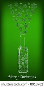 vector christmas bottle design with snowflakes