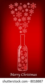 vector christmas bottle design with snowflakes
