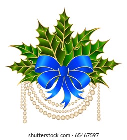 Vector christmas bow on a white background