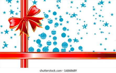 VECTOR-WeihnachtsBOX mit elegantem Band und Bälle