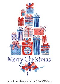 Vector christmas boxes. Variant 2.