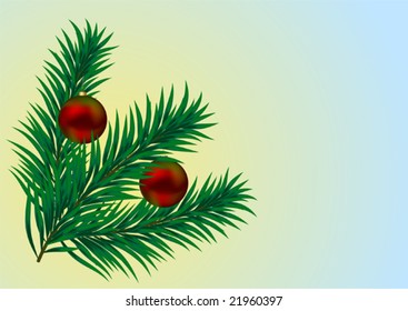 Vector. Christmas Branch. Mesh used