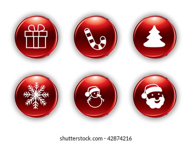Vector christmas buttons