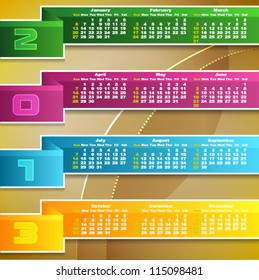 Vector Christmas calendar 2013