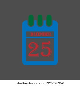Vector christmas calendar icon. Flat design