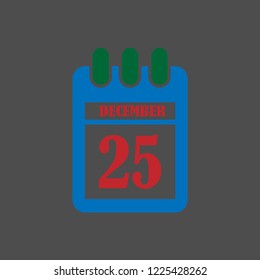 Vector christmas calendar icon. Flat design