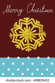 Vector Christmas Calligraphic Design Elements and Page Decoration, snowflake, with a gold texture