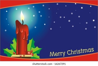 vector christmas candle for card or wallpaper