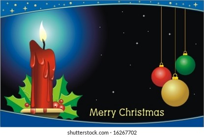 vector christmas candle for card or wallpaper