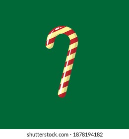 vector christmas candy cane in flat style