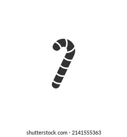Vector Christmas Candy Cane Icon Symbol Flat Sign