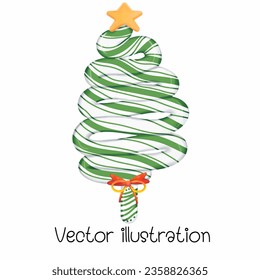 Vector Christmas candy cane on white, Christmas Day illustration