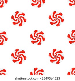 Vector Christmas candy seamless pattern. Lollipop sugar caramel. Cartoon dessert background.