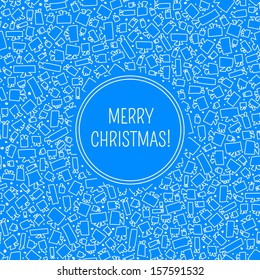 Vector Christmas card with abstract gift boxes