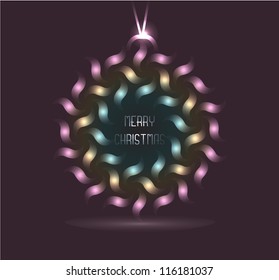 Vector christmas card - a christmas ball made from  colorful shapes