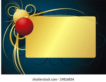 vector christmas card with balls
