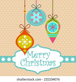 Vector Christmas card with christmas balls