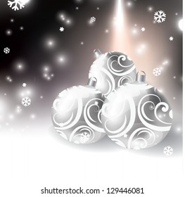 Vector Christmas card, Christmas balls on the abstract background