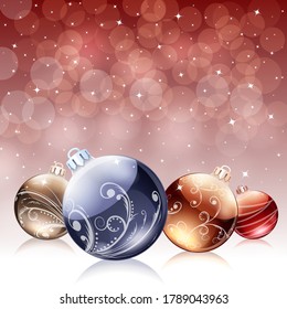 Tarjeta de navidad vectorial con burbujas y bokek