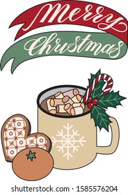 Vector christmas card. Can be used as print, postcard, packaging design, sticker and so on.