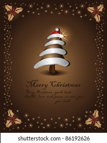 vector Christmas card chocolate tree congratulations template background